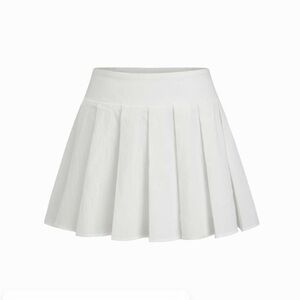 White pleated mini skirt